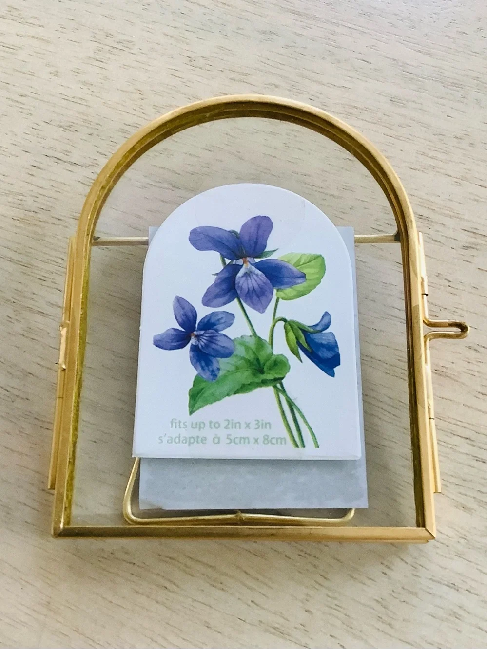 2 Pressed Glass Mini Picture Frames